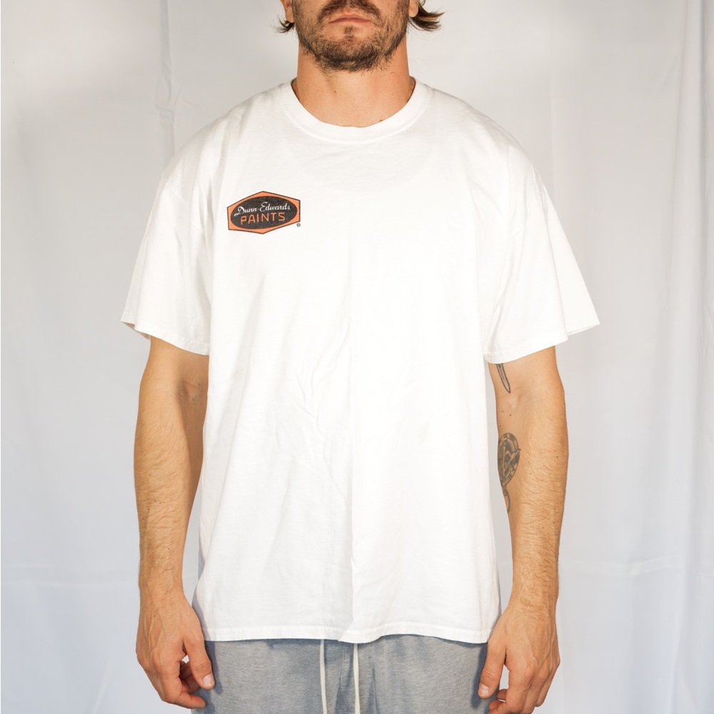 White Short Sleeve Tee with Crew Neck